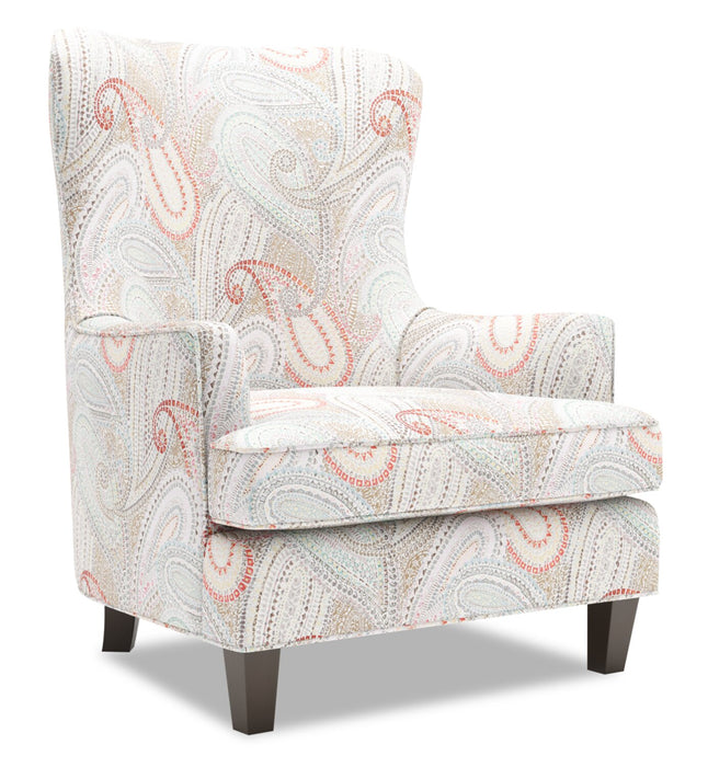 Made in Canada Sofa Lab Customizable Wingback 32\" Fabric Accent Chair - Eden Multicolour