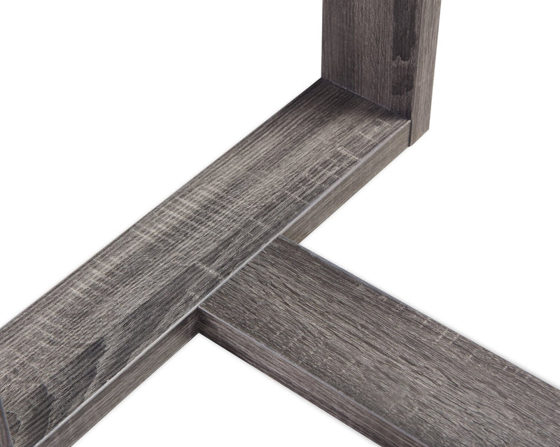 California 22\" Modern Glass Top End Table - Distressed Grey 