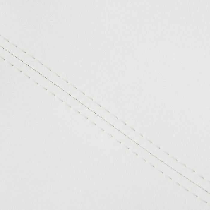 Cole Counter-Height Stool with Vegan Leather Fabric, Metal - White