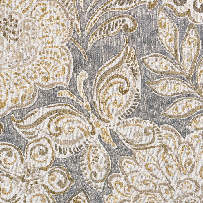 Made in Canada Wynn 33\" Linen-Look Fabric Accent Chair with Flared Arms and Wood Legs - Floral Multicolour 