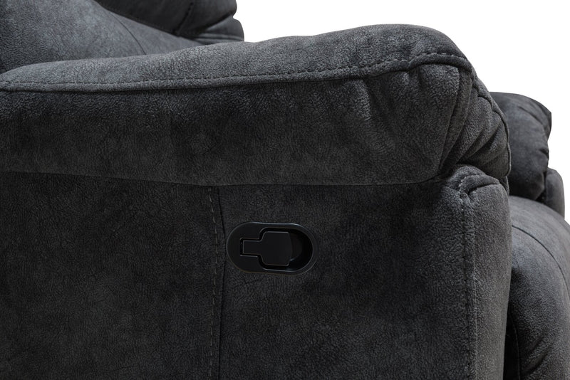 Made in Canada Gybson 38\" Fabric Glider Reclining Chair - Graphite Grey