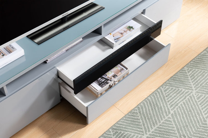 Adam 78\" Modern TV Stand with Storage and Cable Management for TVs up to 85\"- Grey