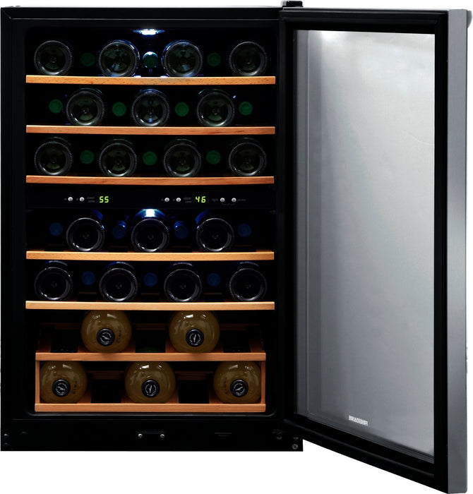 Frigidaire 21.5\" 4.4 Cu. Ft. 45 Bottle Two-Zone Wine Cooler Refrigerator - Stainless Steel - FRWW4543AS