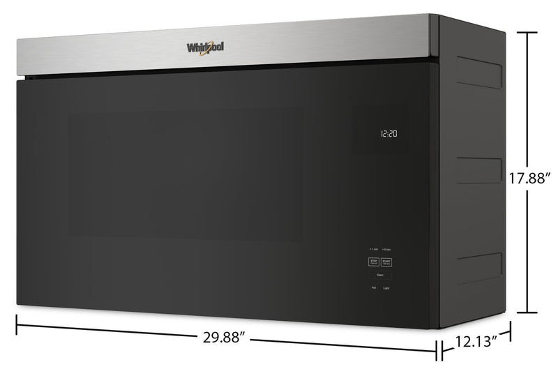 Whirlpool 1.1 Cu. Ft. Flush Over-the-Range Microwave with 900 Watts Cooking - Fingerprint Resistant Stainless Steel - YWMMF5930PZ