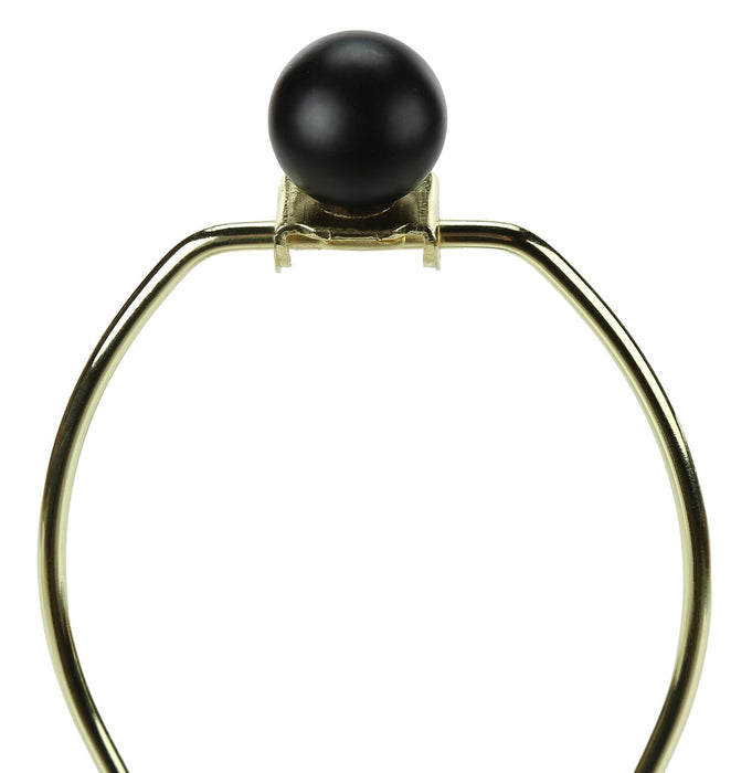 24\" Black Metal 2-Piece Set, with Two Table Lamps and USB Charging