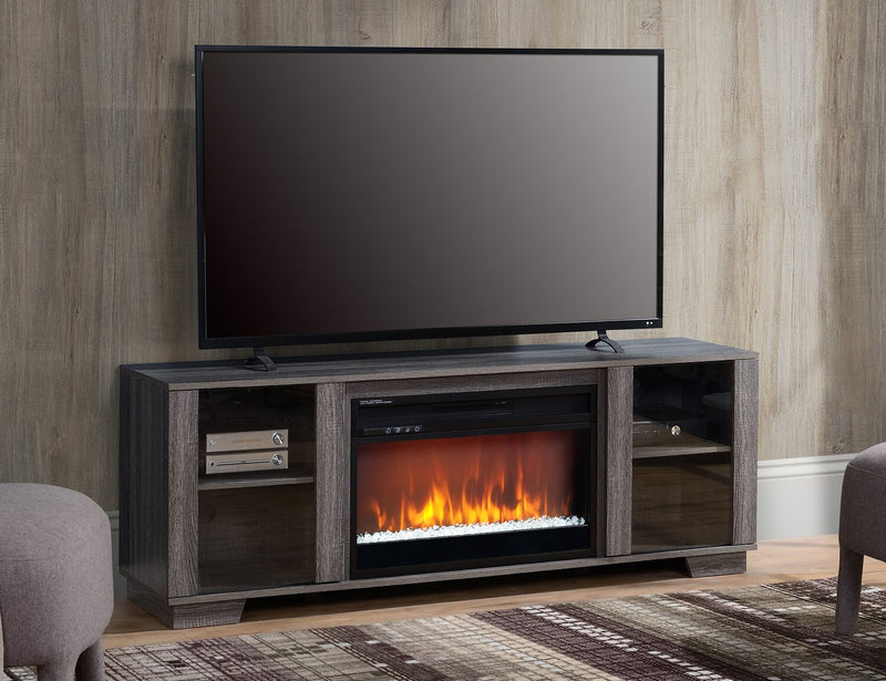 Antoni 62\" Modern Electric Fireplace TV Stand with Storage and Cable Management for TVs up to 70\"- Grey