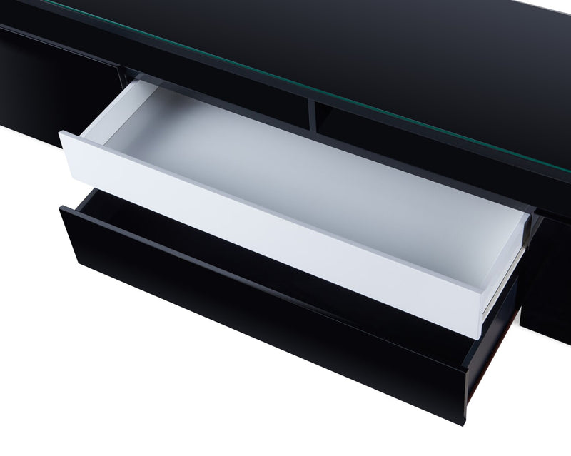 Adam 68\" Modern TV Stand with Storage and Cable Management for TVs up to 75\"- Black