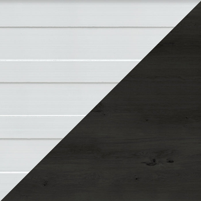 Zoey Panel Bed, Two-tone White & Brown - King Size