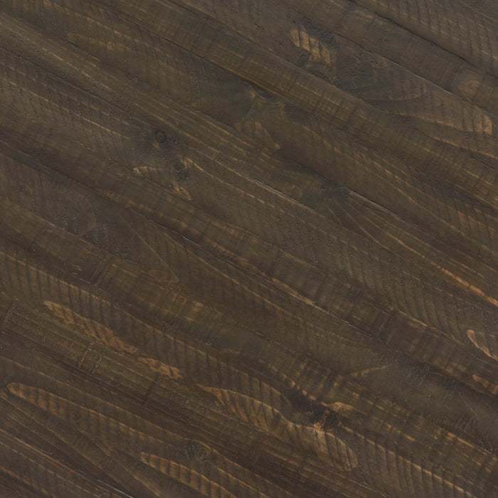 Bellamy 50\" Traditional Sofa Table with Storage - Dark Brown Pine with Scroll Design Wood Base