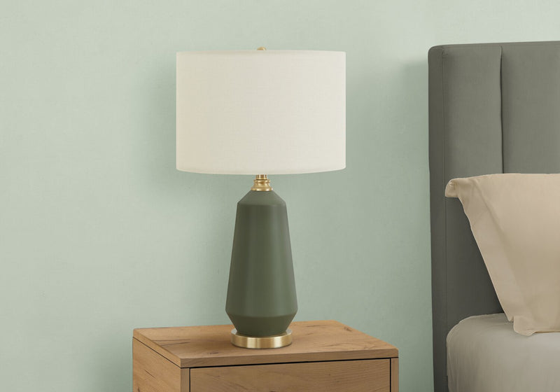 26\" Green and Gold Ceramic Table Lamp