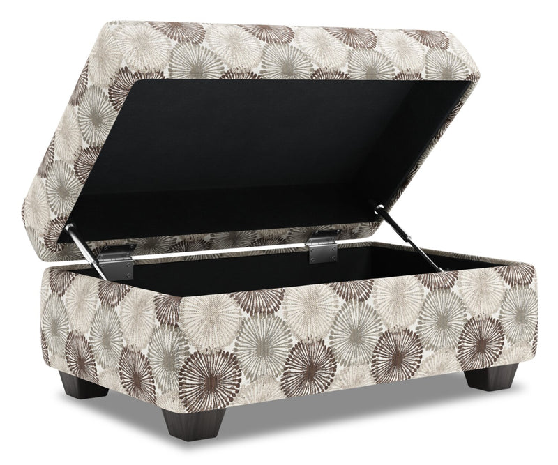 Made in Canada Customizable Sofa Lab The Trunk 39\" Fabric Storage Ottoman - Stone Multicolour