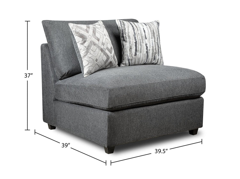 Scott Living Evolve Modular 5-Piece Linen-Look Fabric Sectional with Feather Down Cushions - Charcoal Grey