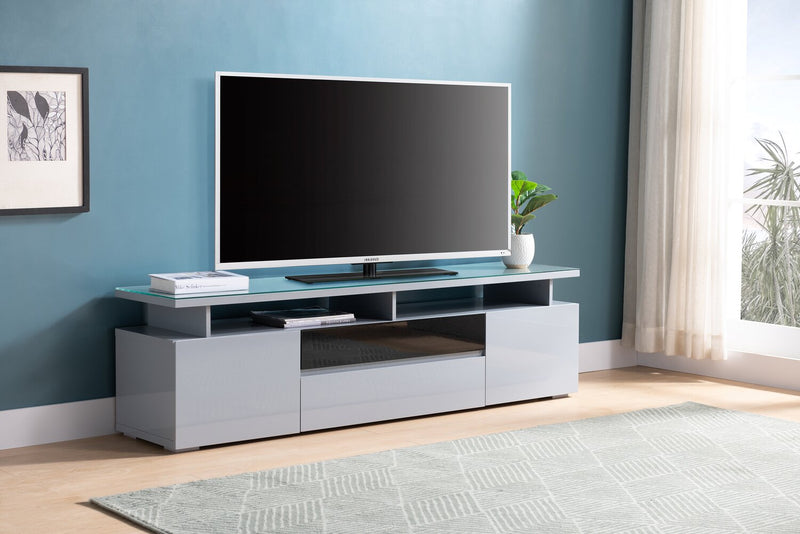 Adam 78\" Modern TV Stand with Storage and Cable Management for TVs up to 85\"- Grey