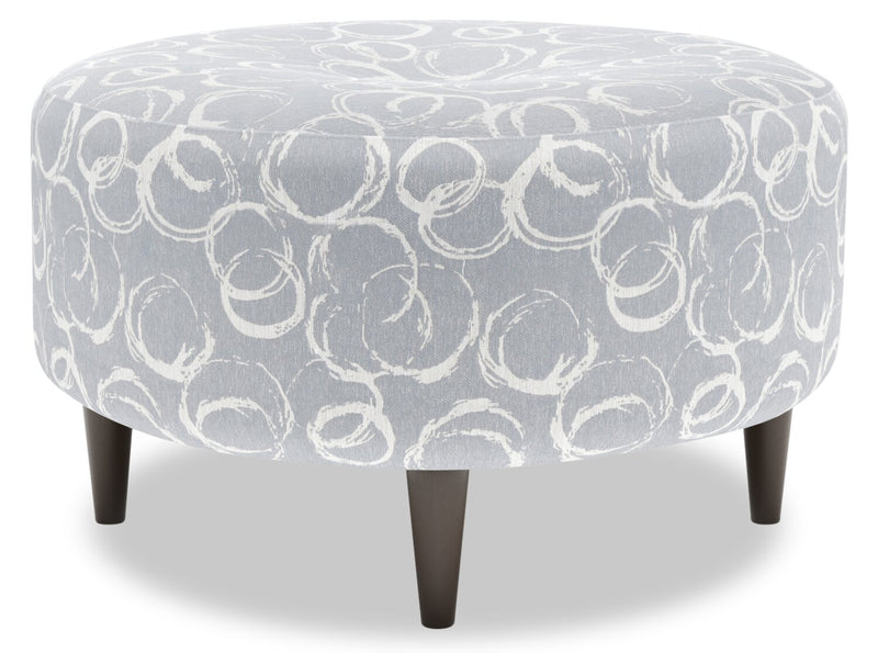 Made in Canada Customizable Sofa Lab The Curve 31\" Fabric Ottoman - Alloy Multicolour