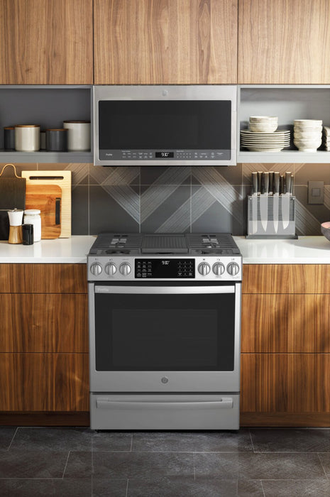 Profile 5.6 Cu. Ft. Smart Dual Fuel Range with True European Convection - Stainless Steel Fingerprint Resistant - PC2S930YPFS