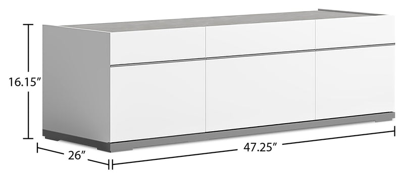 Marla 47\" Modern TV Stand with Storage and Cable Management for TVs up to 50\"- White