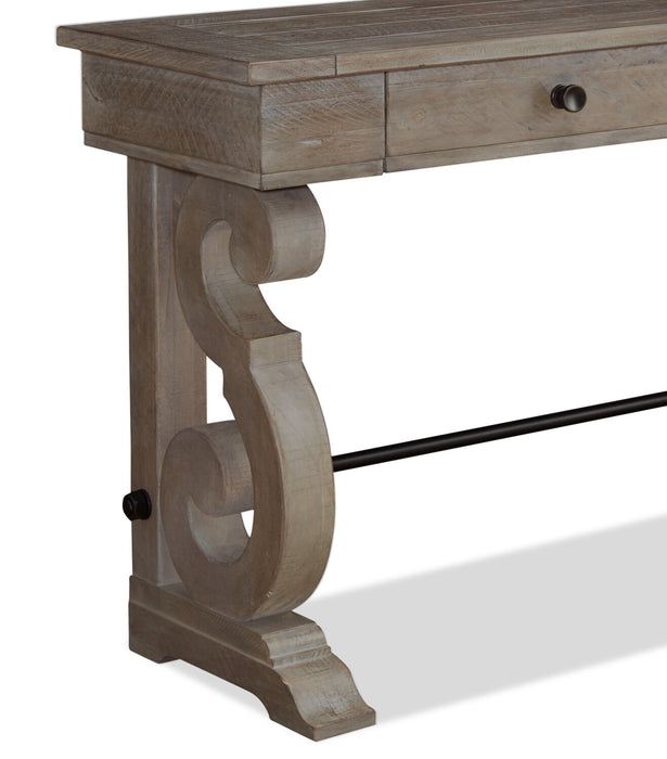 Tinley Park 50\" Traditional Sofa Table with Storage - Grey-Brown Pine with Scroll Design Base
