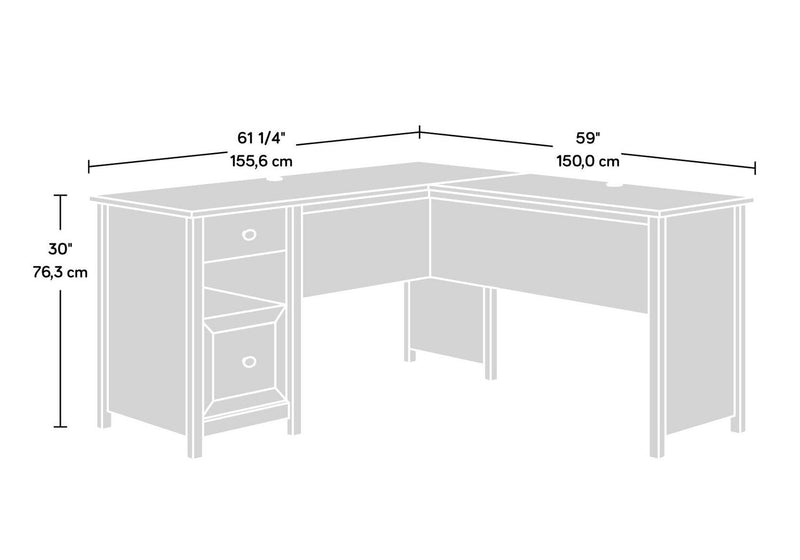 Cayla 59.06\" L-Shaped Office Desk with File Drawer - Estate Black 