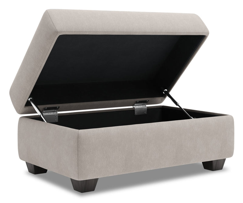 Made in Canada Customizable Sofa Lab The Trunk 39\" Linen-Look Fabric Storage Ottoman - Pax Slate Grey