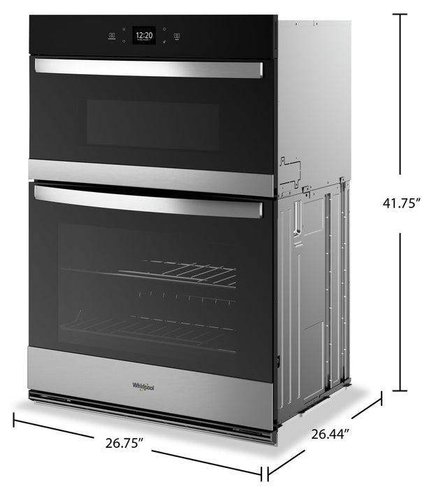 Whirlpool 27\" 5.7 Cu. Ft. Electric Combination Wall Oven with Air Fry - Fingerprint Resistant Stainless Steel - WOEC5027LZ