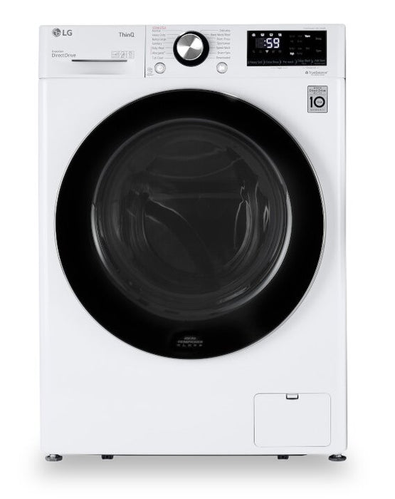 LG 24\" 2.6 Cu. Ft. Smart Front-Load High-Efficiency Steam Washer - White - Stackable - WM1455HWA