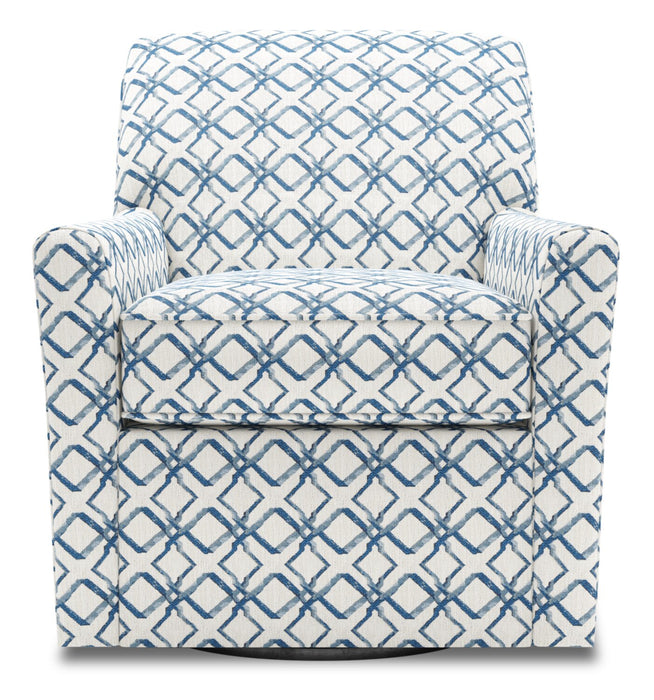 Made in Canada Sofa Lab Customizable Swivel 31\" Fabric Accent Chair - Ocean Multicolour
