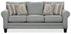 Made in Canada Tula 88\" Fabric Sofa with Rolled Arms and Accent Pillows - Mist Grey 