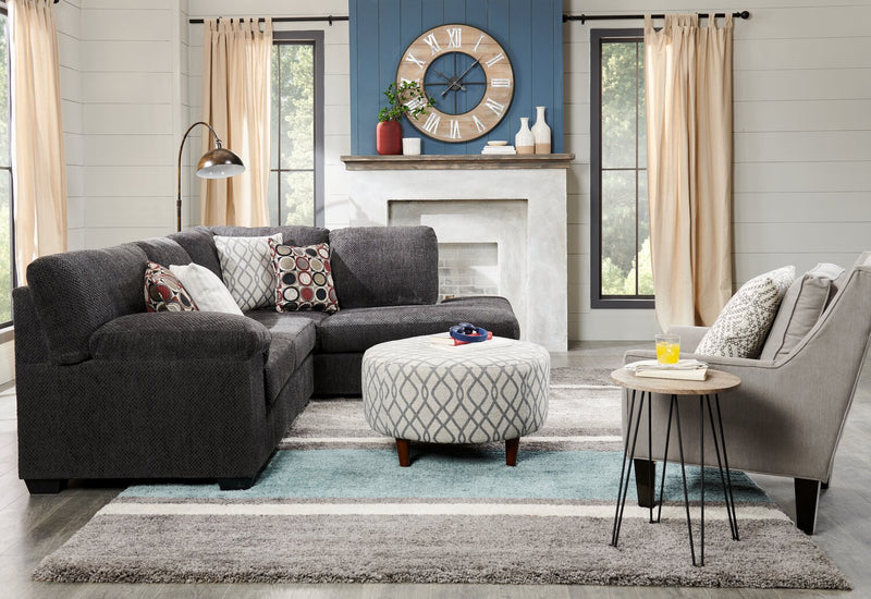 Made in Canada Customizable Sofa Lab The Curve 31\" Fabric Ottoman - Steel Multicolour