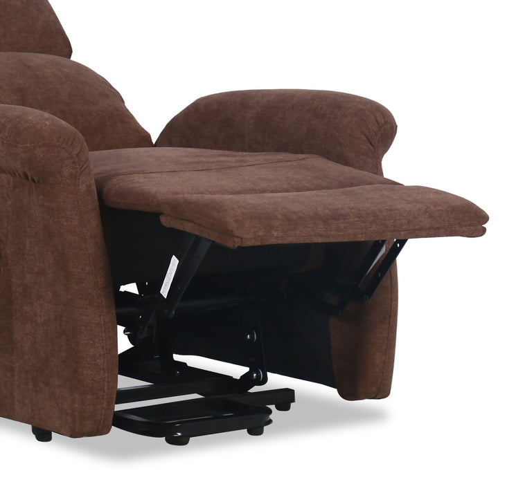 Ruben 32\" Chenille Fabric Power Lift Reclining Chair - Chocolate Brown