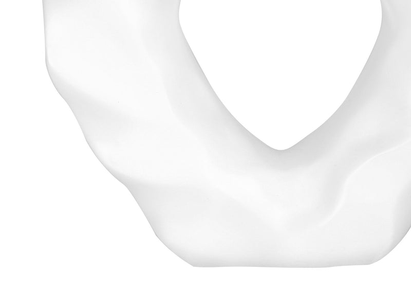 27\" Cream Resin Rippled Sculptural Table Lamp