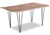 ["Miya Dining Table with Live Edge, Acacia Wood, Metal, 60\"W - Natural"]