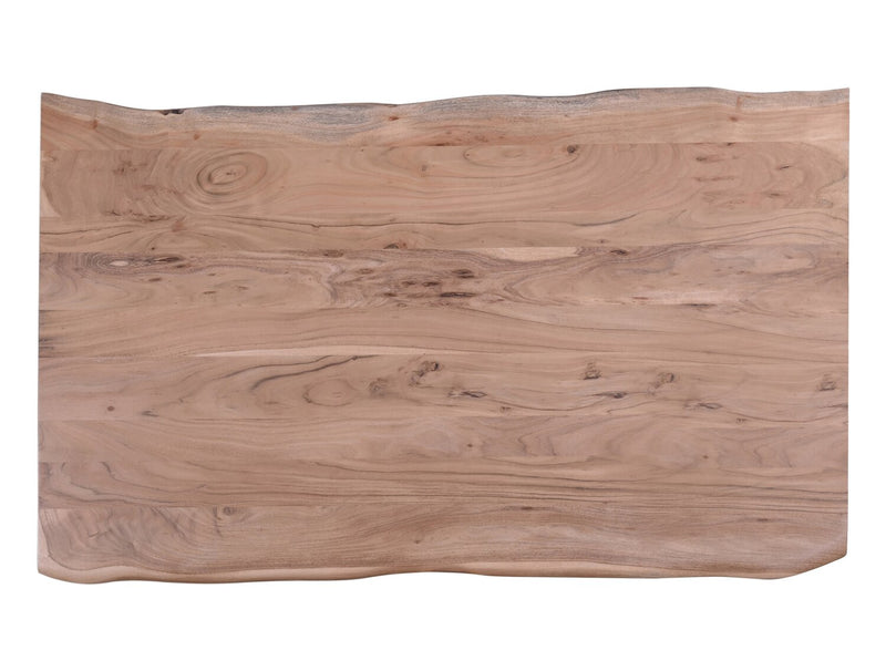 Miya Dining Table with Live Edge, Acacia Wood, Metal, 60\"W - Natural