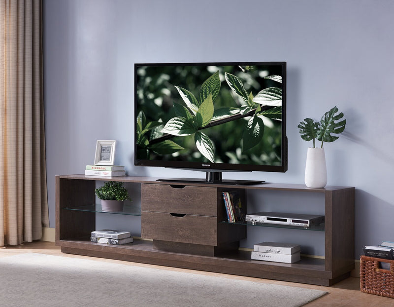 Alex 72\" Modern TV Stand with Storage and Cable Management for TVs up to 80\"- Walnut Oak
