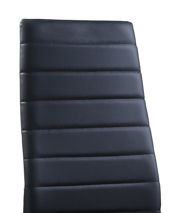 Onyx Dining Chair with Vegan-Leather Fabric, Metal - Black