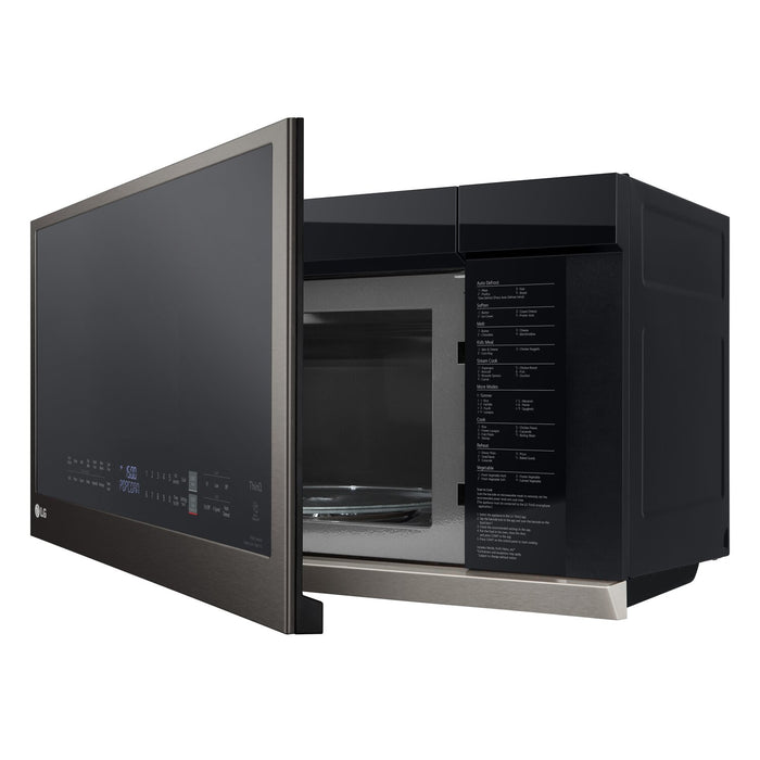 LG 2.1 Cu. Ft. Over-the-Range Microwave with ExtendaVent™ and Sensor Cooking - Smudge Proof Black Stainless Steel - MVEL2137D