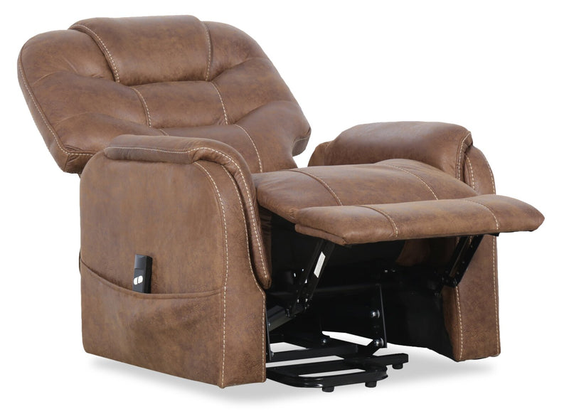 Landon 34\" Microfibre Power Lift Reclining Chair - Brown