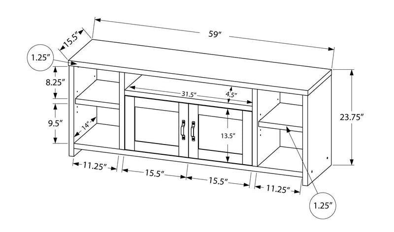 Leland 60\" TV Stand with Storage and Cable Management for TVs up to 65\"- Taupe