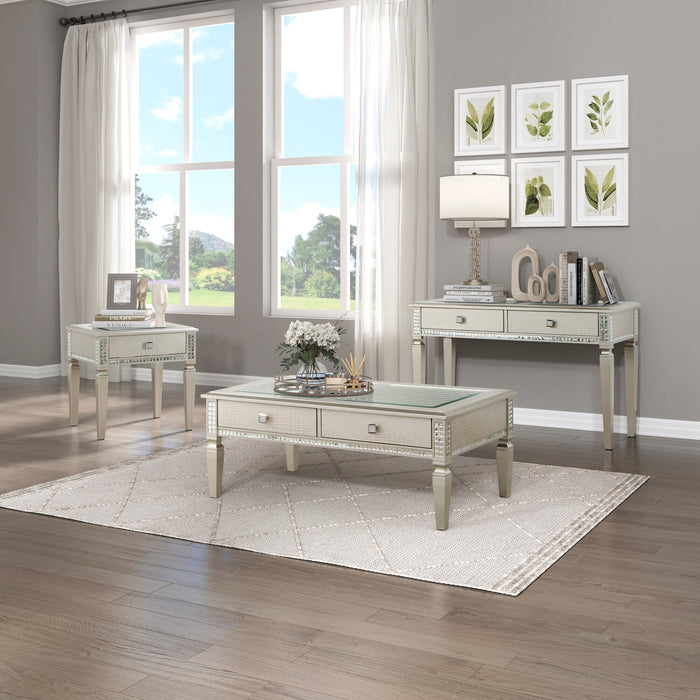 Tyra 48\" Glam Coffee Table with Storage - Champagne  
