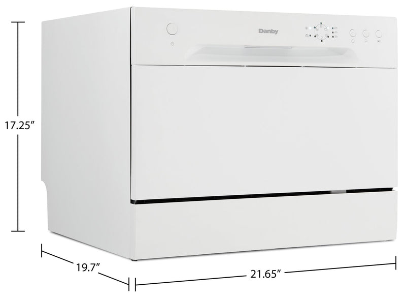Danby 21.7\" 52 dBA  Front-Control Dishwasher - White - DDW621WDB