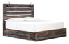 ["Abby Platform Side Storage Bed with LED Lights & USB Ports, Brown - King Size"]