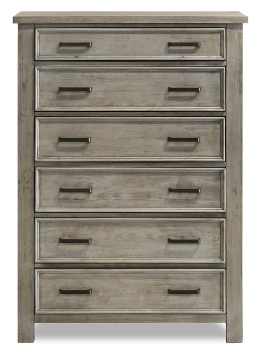 Levi Bedroom Chest of Drawers, 6-Drawer, 39\"W x 56\"H, Wood - Drift Grey