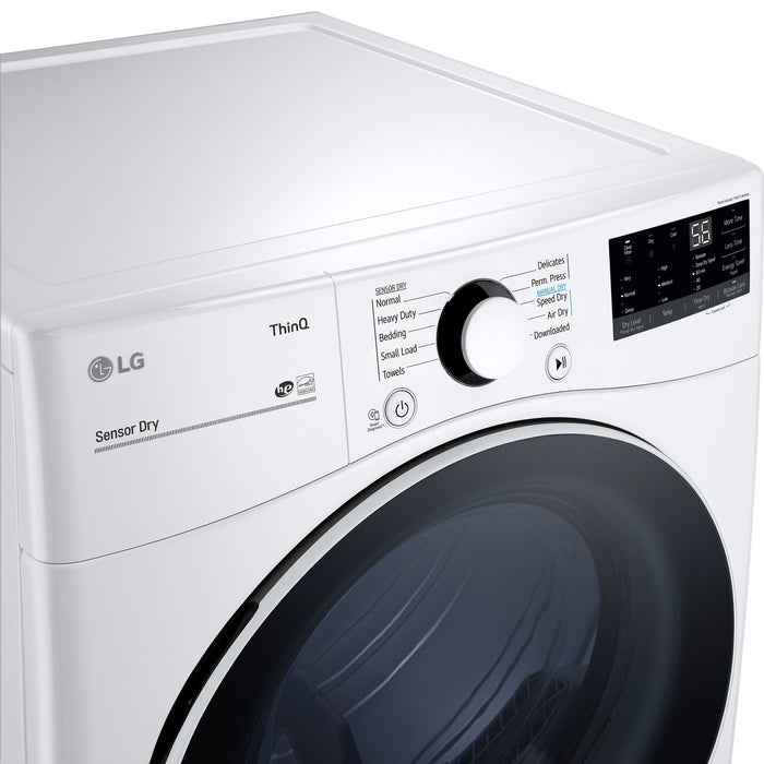 LG 5.2 Cu. Ft. Front-Load Washer, 7.4 Cu. Ft. Gas Dryer with AI - White