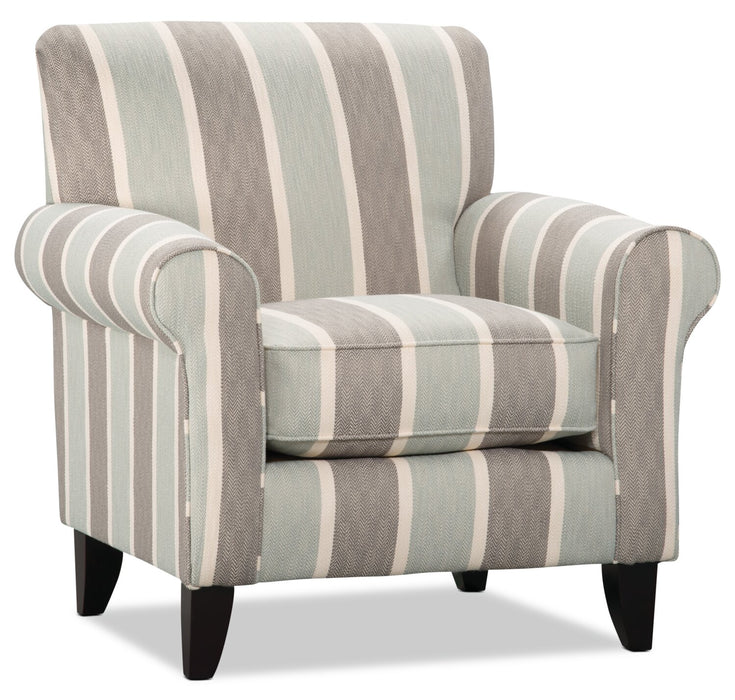 Made in Canada Tula 38\" Fabric Accent Chair with Rolled Arms - Mist Multicolour