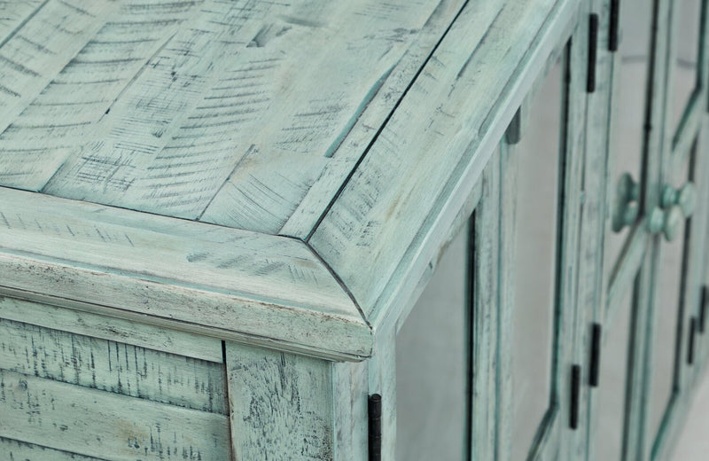 Rocco 70\" 6-Door Large Accent Cabinet - Vintage Blue