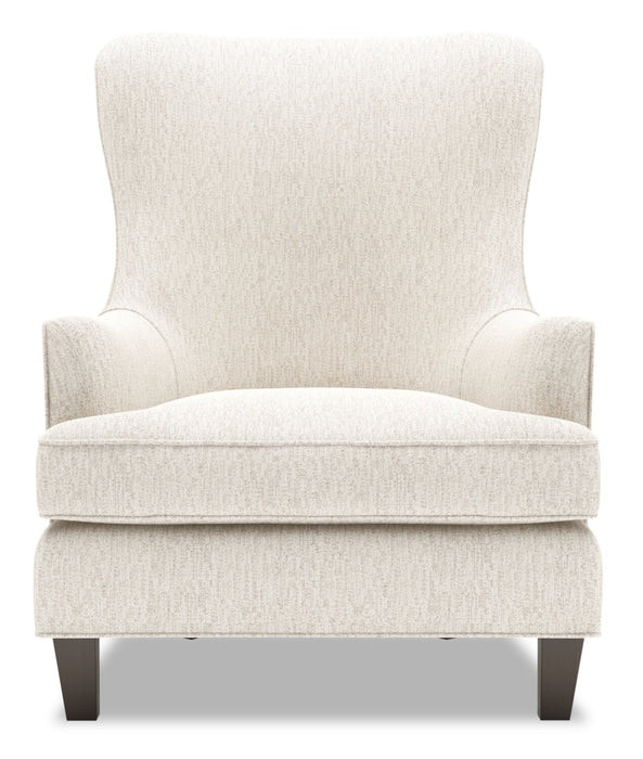 Made in Canada Sofa Lab Customizable Wingback 32\" Chenille Fabric Accent Chair - Luxury Sand Beige