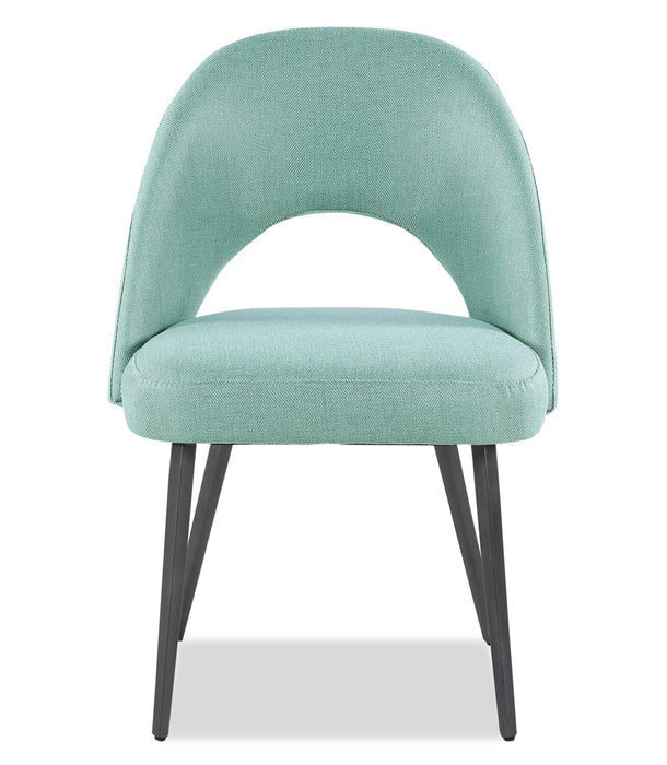Elijah Dining Chair with Linen-Look Fabric, Metal - Aqua