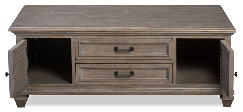 Lancaster 50\" Traditional Lift Top Coffee Table with Storage and Casters - Grey and Bronze Pine