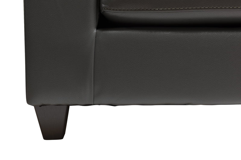 Made in Canada Addison 86\" Leather-Look Fabric Sofa with Tufted Back Cushion - Grey