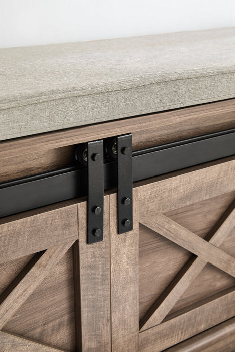 Gavin 47.25\" Bench with Shoe Storage - Hazelnut