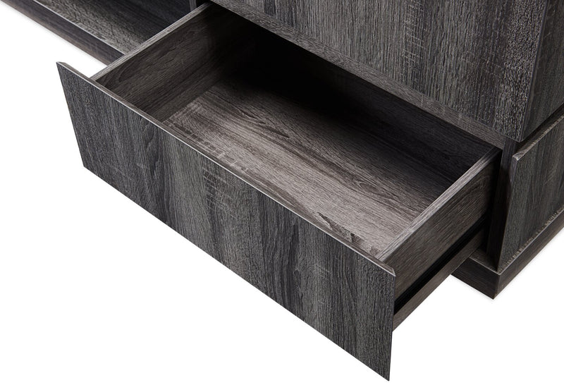 Rhys 70\" Modern TV Stand with Mount, Storage and Cable Management for TVs up to 80\"- Distressed Grey